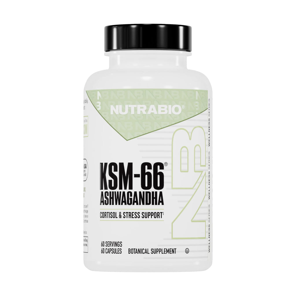 NutraBio Ashwagandha KSM-66 | Ashwagandha Herbal Supplement for Stress, Mood, & Performance | 600 MG of Clinically Studied KSM66 60 Capsules NutraBio Au supplements