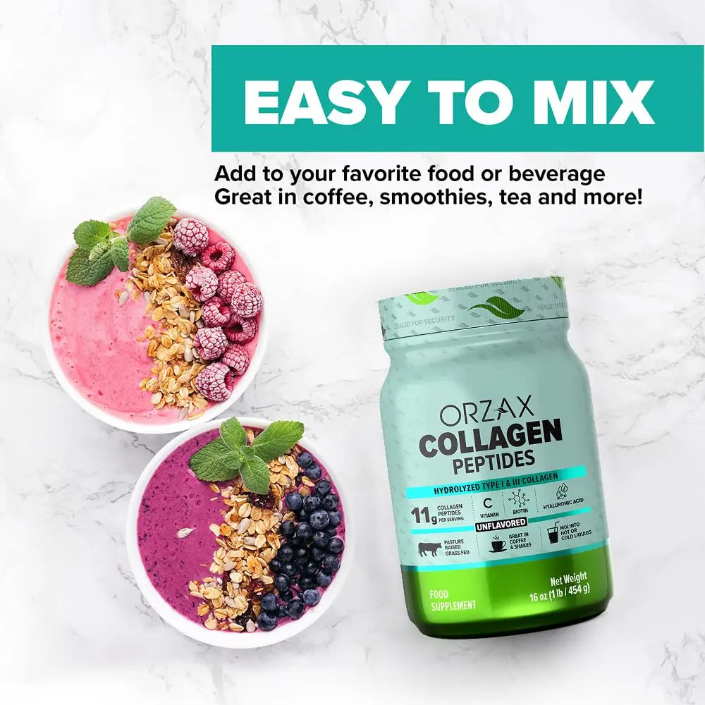 ORZAX Collagen Peptides Powder Unflavored - Hair, Skin and Nails Vitamins - Bone ORZAX Au supplements