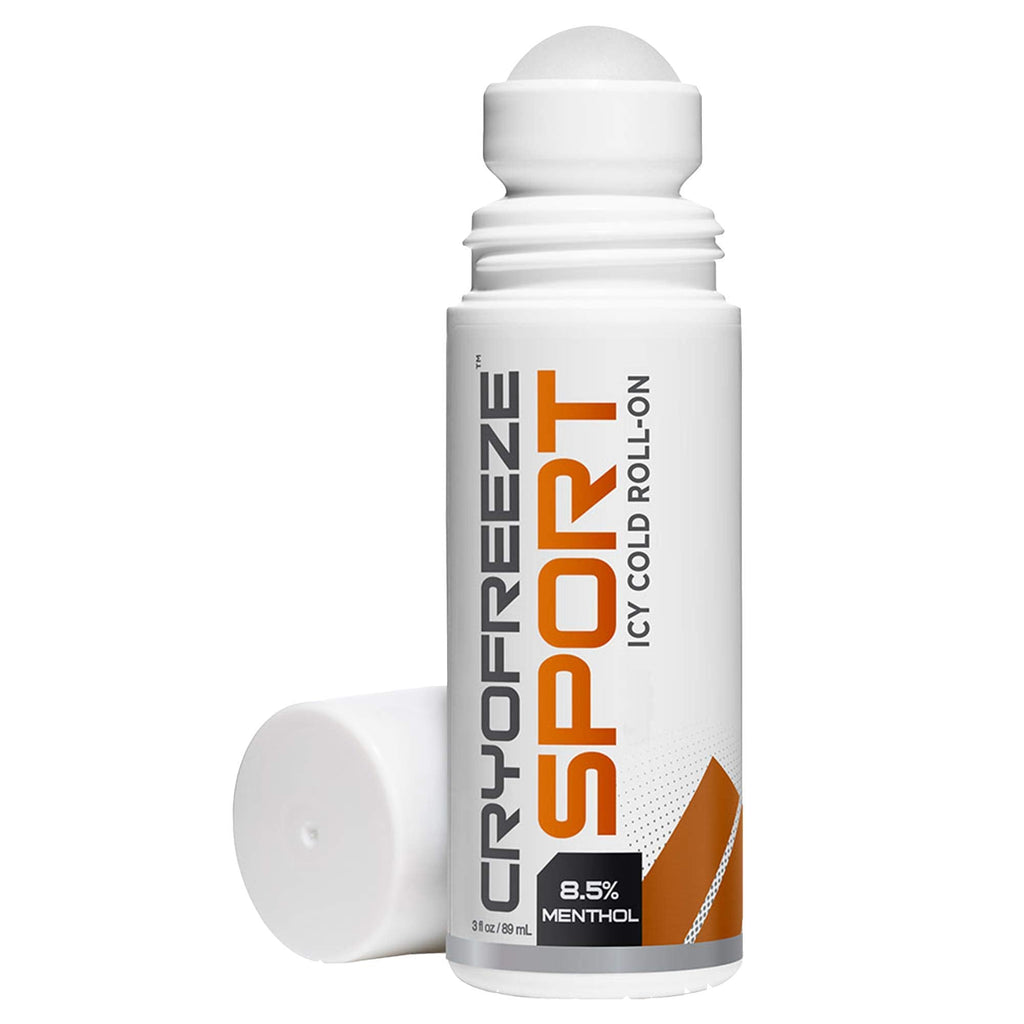 OMAX 3 Bottles CryoFreeze Sport ICY Cold Pain Relief Roll-On, 8.5% Menthol, Natural Pain Relief - 3 Bottles (3 oz Each) OMAX Au supplements