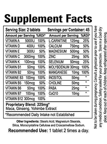 Ultra Man - Multi-Vitamins 90 Tablets - Premium Performance Formula 100% Natural - Multivitamins for Man Organic Farms Vitamins Au supplements