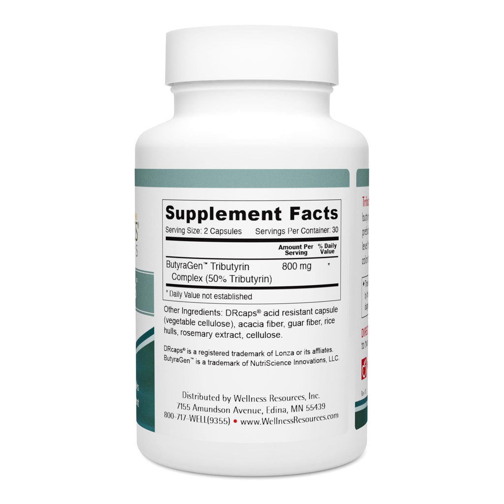 Wellness Resources Tributyrin Plus Postbiotic Supplement for Gut Health with High Absorption ButyraGen Tributyrin Complex (800mg per Two Capsules, 60 Veggie Capsules) Wellness Resources Au supplements