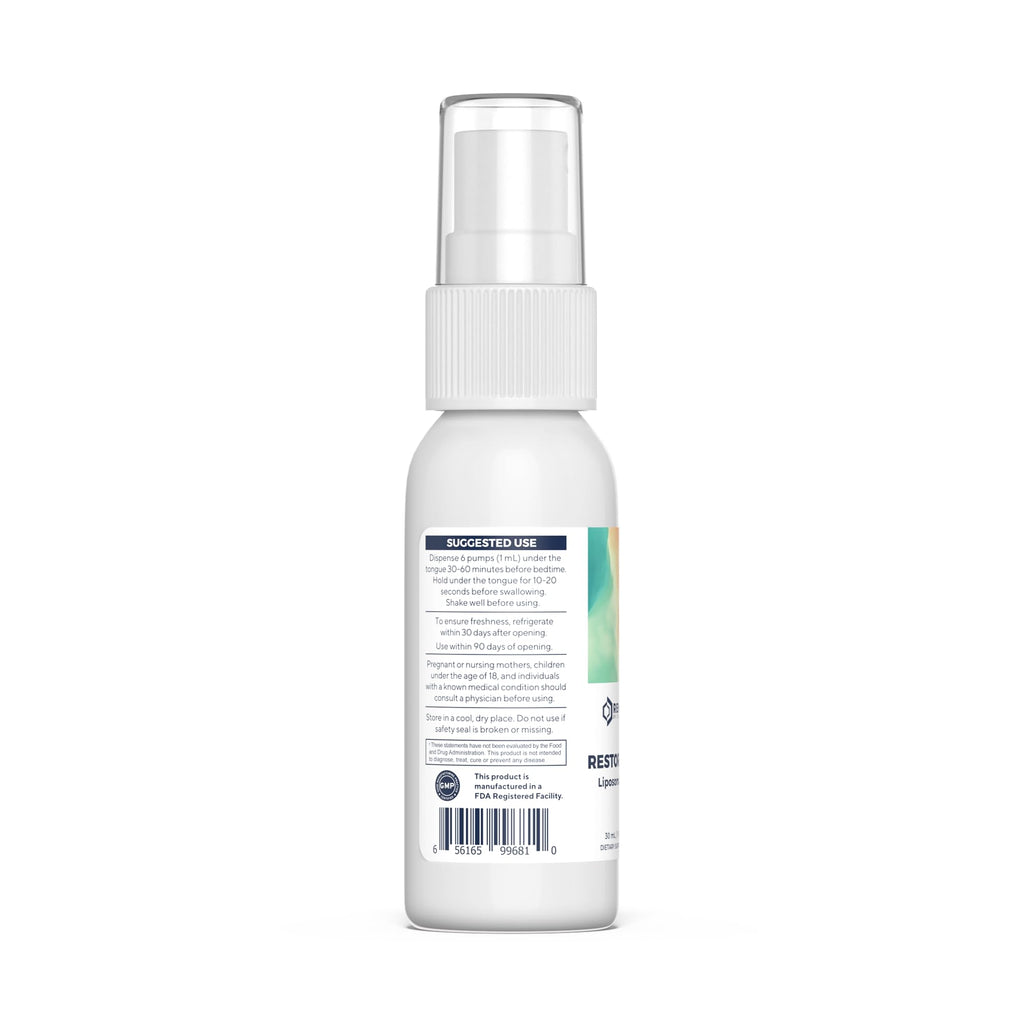 Renue By Science Restore PM | Liposomal Melatonin GABA Supplement Spray | 30ml Spray with Melatonin Glutathione & GABA 10mg - Sleep Aid Melatonin | Non-GMO | Made in The USA & Third Party Tested Renue By Science Au supplements