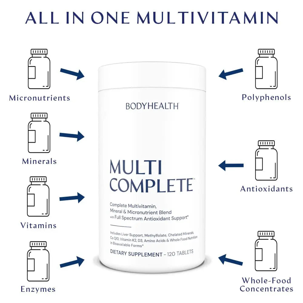 BodyHealth Multi Complete (120 Ct) Daily Multivitamin for Men and Women with Whole Foods, Minerals, Antioxidants BodyHealth Au supplements