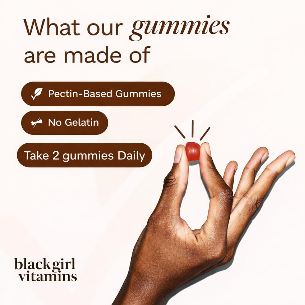 Black Girl Vitamins Once a Day - Womens Multivitamin Gummy - Vitamin A, B, C, E and Zinc. Multivitamin for Women, Immune Support. Vegan