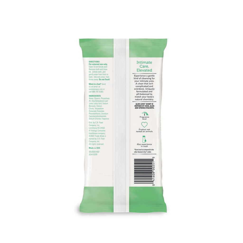Summer's Eve Aloe Love Gentle Daily Feminine Wipes, Removes Odor, pH balanced, 32 Count, 12 Pack Summer's Eve Au supplements