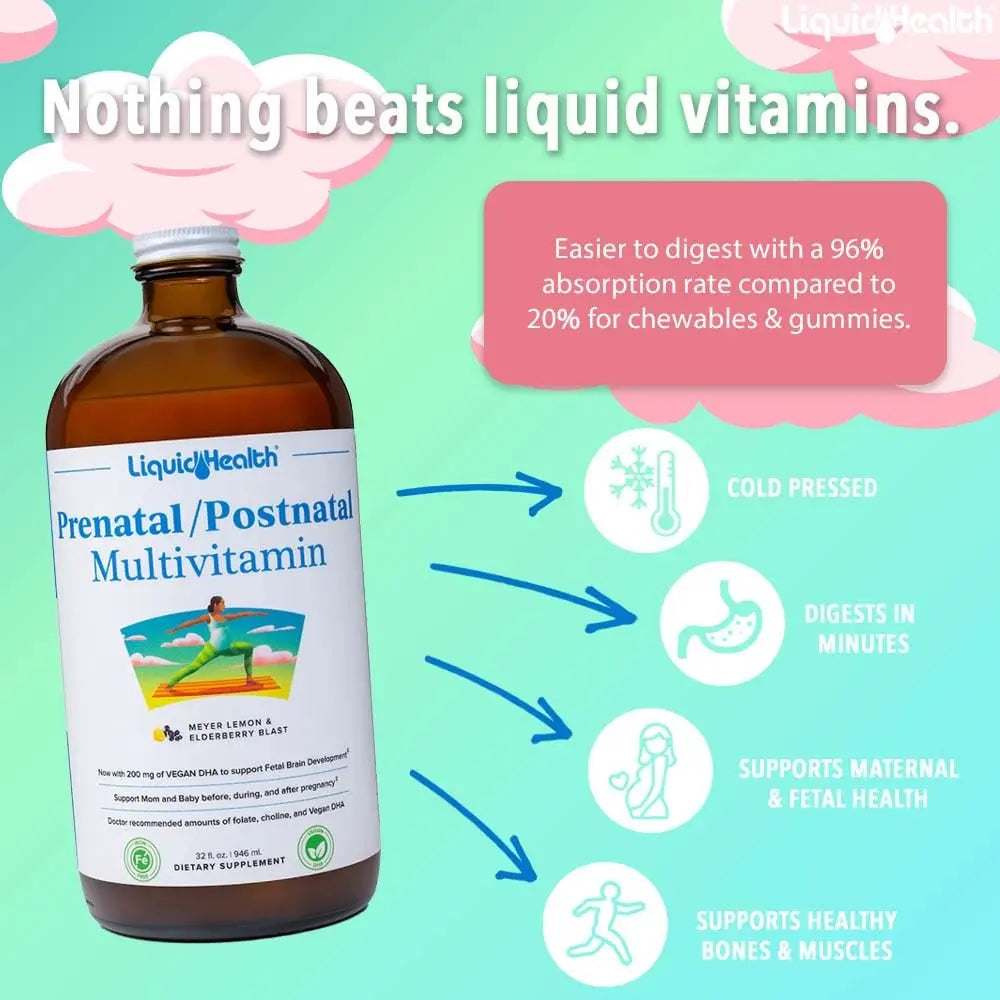 LIQUIDHEALTH Prenatal/Postnatal Multiple Liquid Women's Multivitamin with Real Folate LIQUIDHEALTH Au supplements