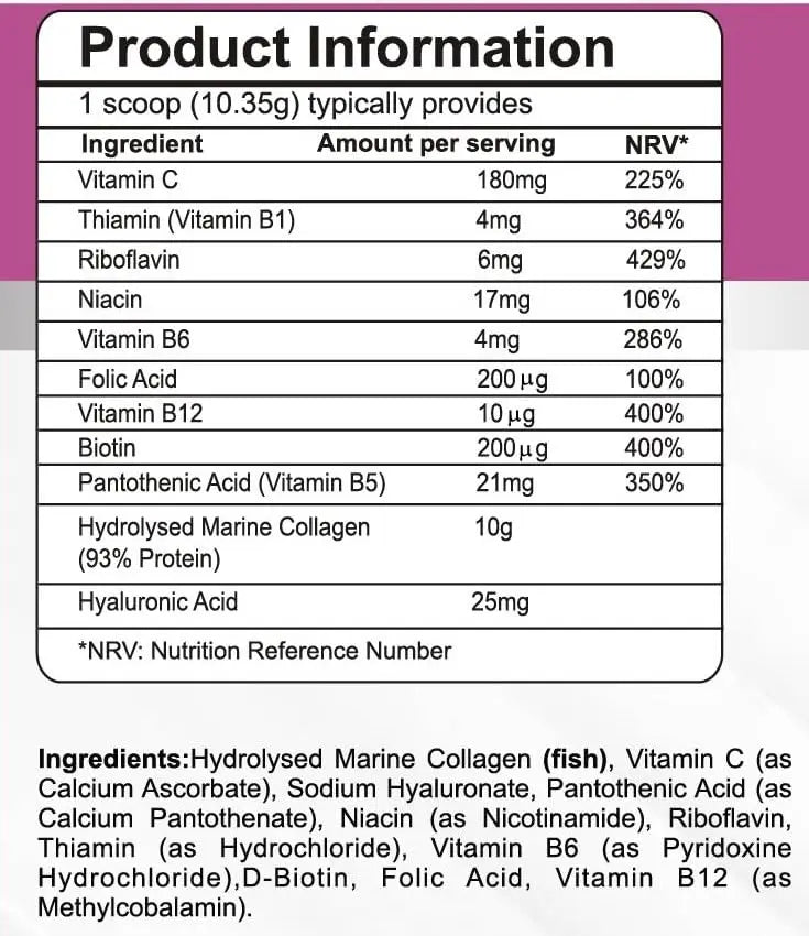 Pharmanostix Hydrolysed Marine Collagen Plus Powder 300g - 10,000mg Collagen with Hyaluronic Acid Pharmanostix Au supplements