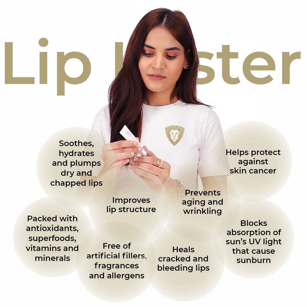 Leovard Lip Luster Hyaluronic Acid Lip Balm Hydrating Lip Serum - Organic Natural Lip Hydrating Treatment, Moisturizing Lip Serum