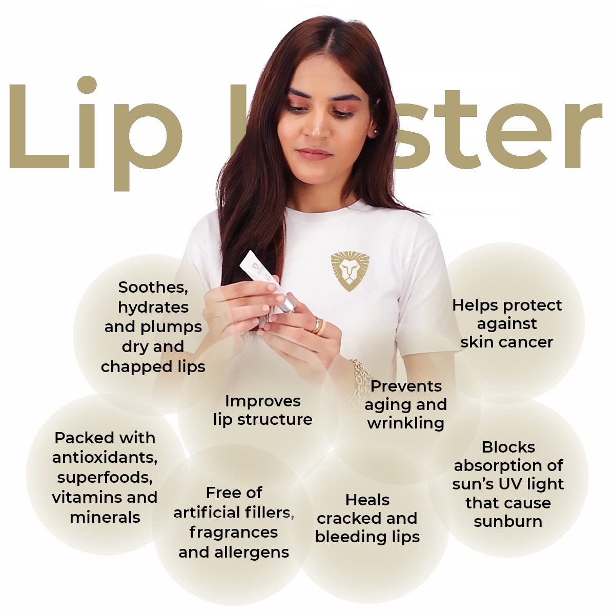 Leovard Lip Luster Hyaluronic Acid Lip Balm Hydrating Lip Serum - Organic Natural Lip Hydrating Treatment, Moisturizing Lip Serum