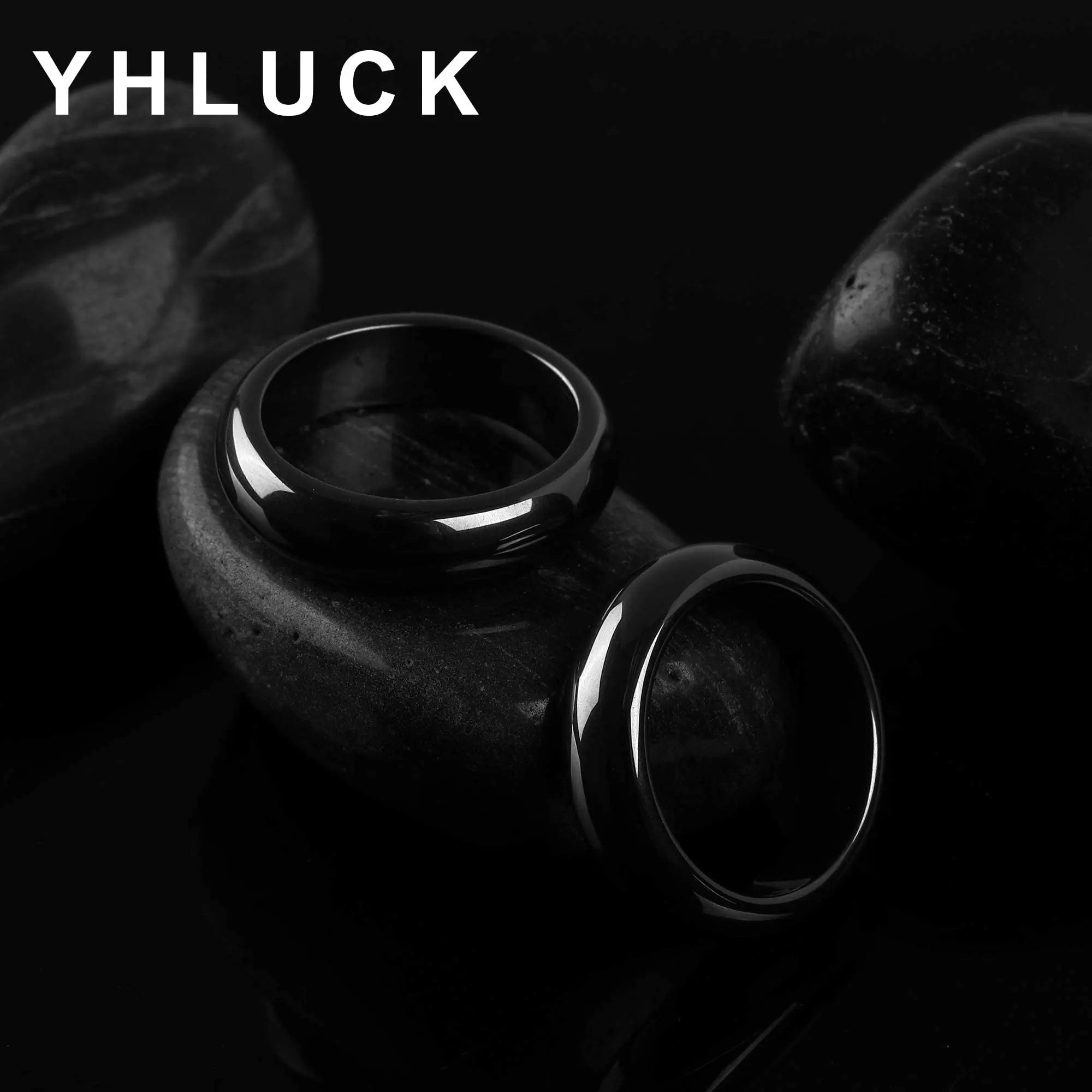 2PCS Genuine Hematite Ring for Women Men Unisex, Black Hematite Stone Ring Anxiety Balance Yhluck Au supplements