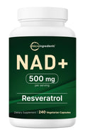 Micro Ingredients NAD+ 500mg with Resveratrol, 240 Veggie Capsules | 2-in-1 NAD Supplement for Women & Men | NMN Pathway Alternative | Non-GMO, Gluten Free Micro Ingredients Au supplements