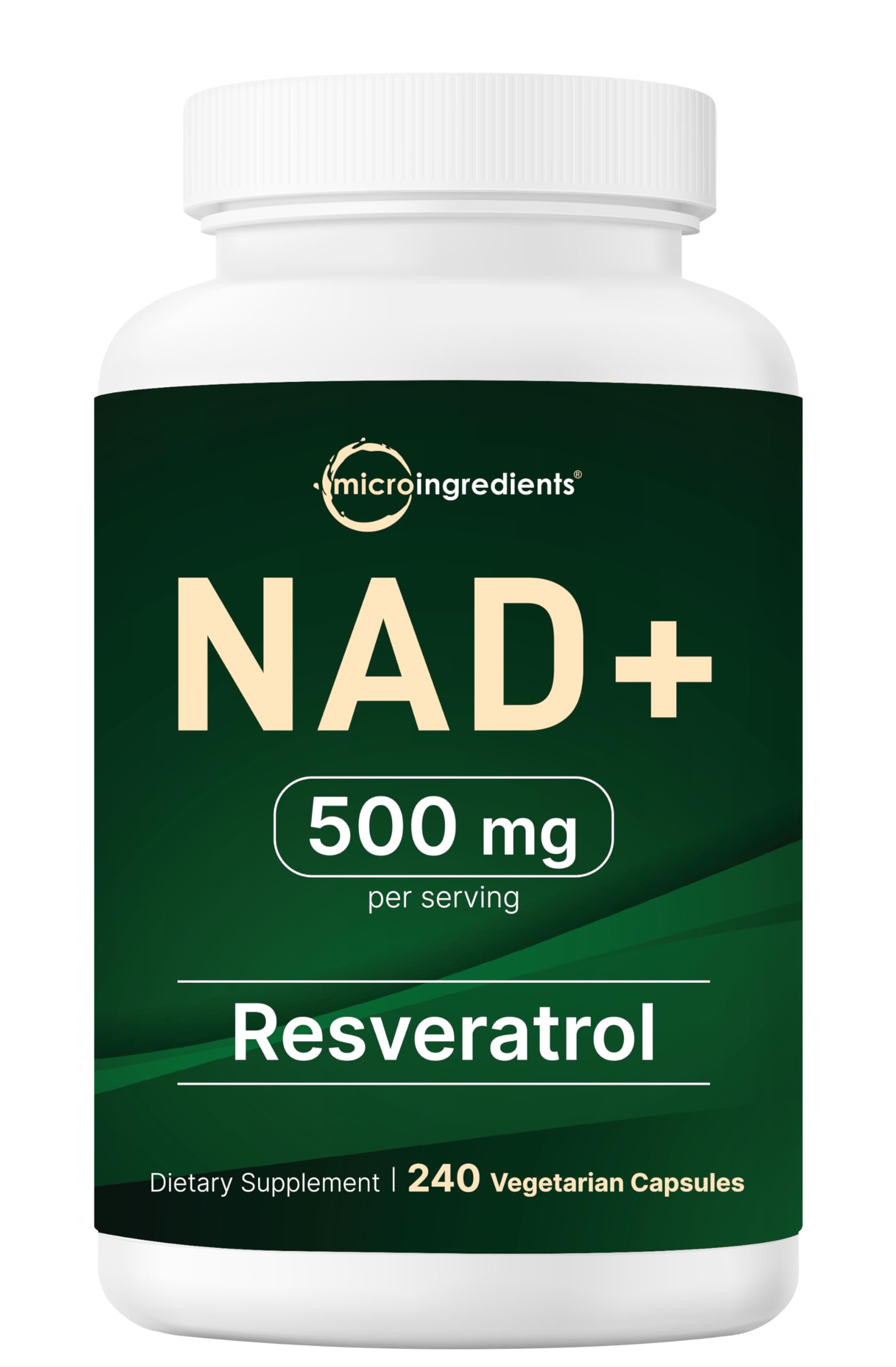 Micro Ingredients NAD+ 500mg with Resveratrol, 240 Veggie Capsules | 2-in-1 NAD Supplement for Women & Men | NMN Pathway Alternative | Non-GMO, Gluten Free Micro Ingredients Au supplements
