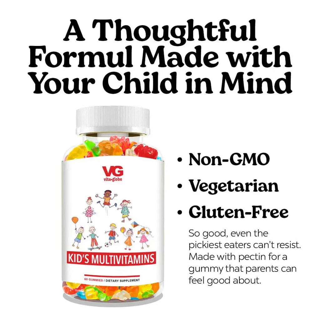 VITA GLOBE Kids Complete Multivitamin Gummies – with Vitamins A, C, D, E, B6 & B12 | Daily Immune, Growth & Wellness Support | VITA GLOBE Au supplements