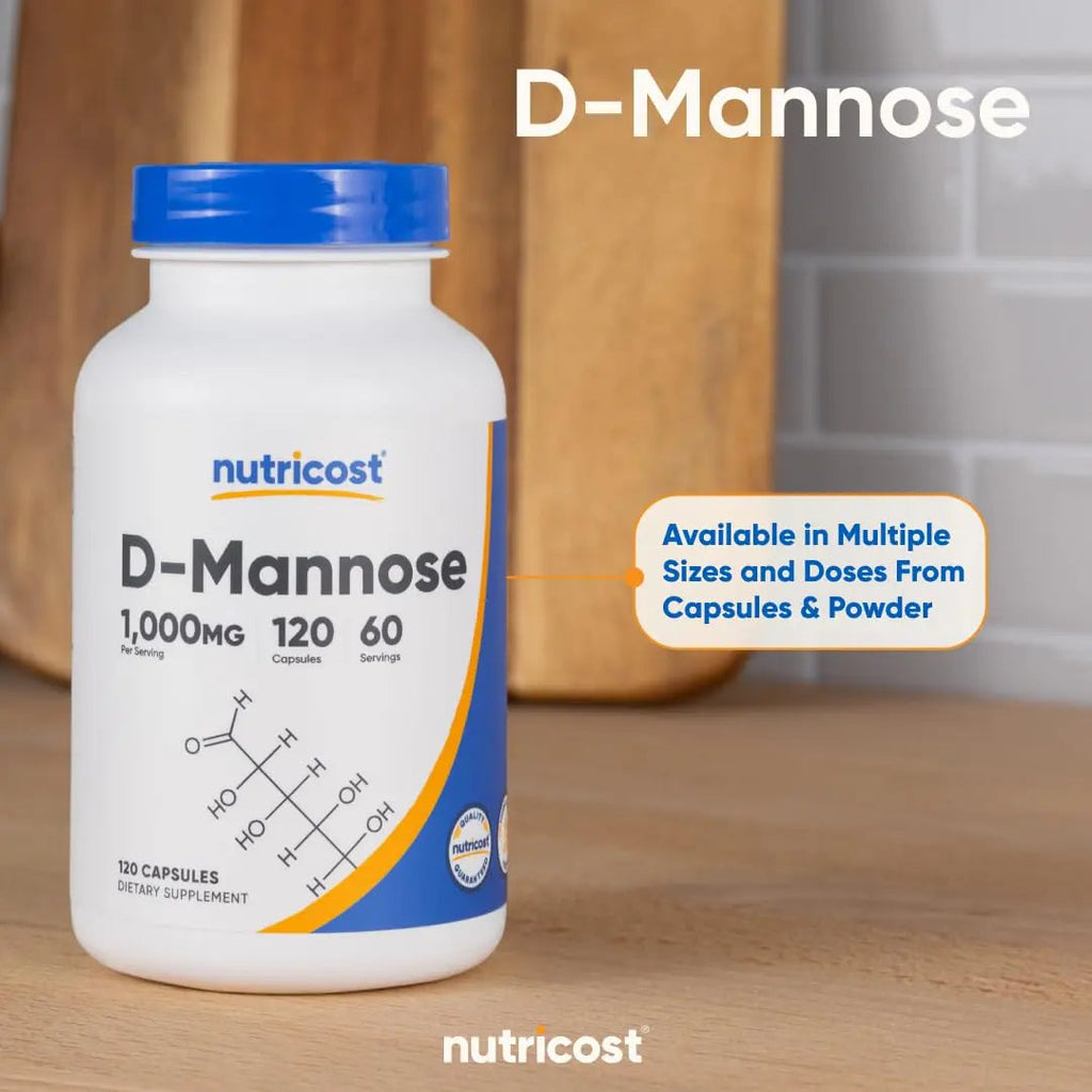 Nutricost D-Mannose 1000mg Per Serving, 120 Capsules - 500mg Per Capsule, Urinary Tract Health, Non-GMO and Gluten Free (Pack of 2) Nutricost Au supplements