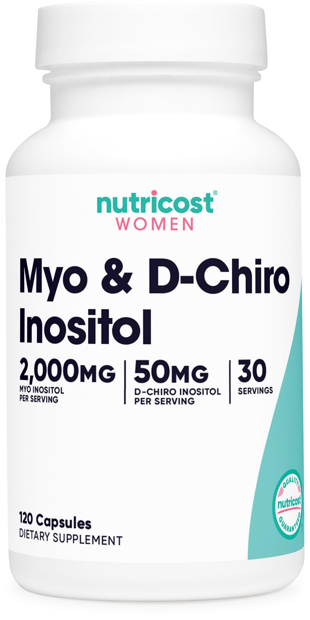 Nutricost Myo Inositol & D-Chiro Inositol for Women 2000mg, 120 Capsules, 2000mg Myo & 50mg D-Chiro Per Serving, 30 Servings