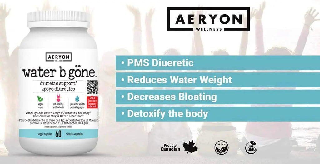 Water B Gone – Diuretic Pills for Women – Reduce Water Retention and Bloating – Find PMS Aeryon Ashlie Wellness Au supplements