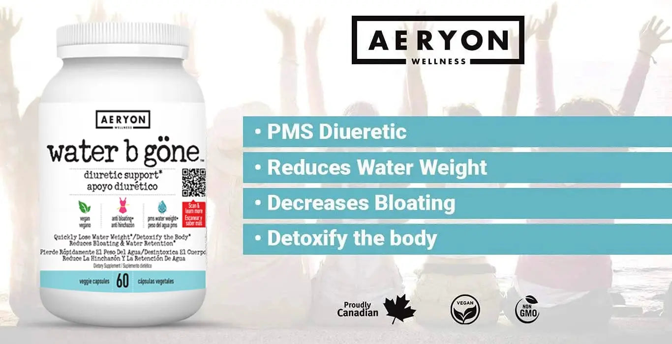 Water B Gone – Diuretic Pills for Women – Reduce Water Retention and Bloating – Find PMS Aeryon Ashlie Wellness Au supplements