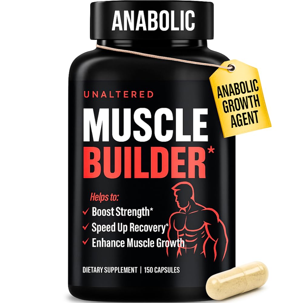 UNALTERED Anabolic Muscle Builder for Men - Growth, Size, Strength - Natural Muscle Building Supplement & Energy Booster - Tribulus Terrestris, Ginseng, Vitamin D3, Ashwagandha - 150 Capsules UNALTERED Au supplements