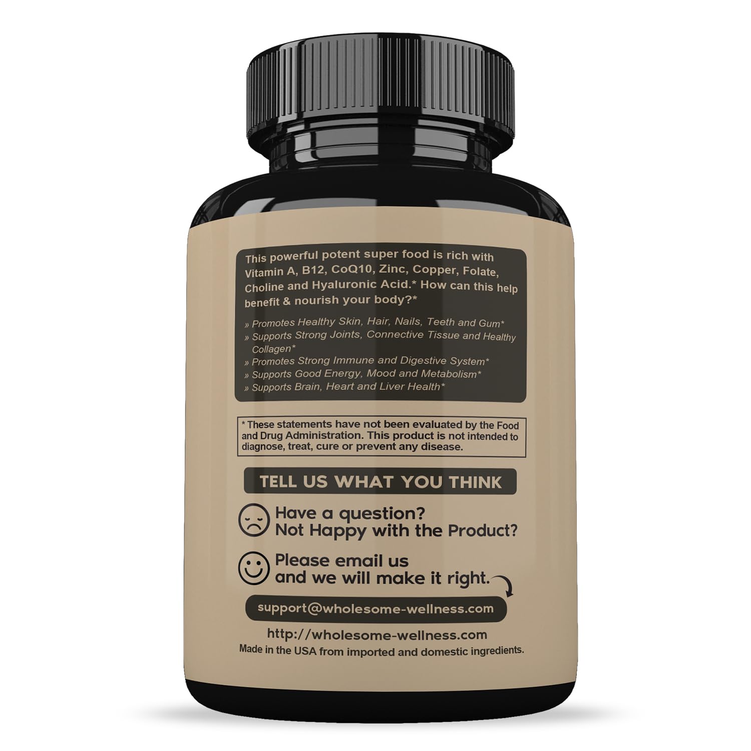 Wholesome Wellness Grass Fed Desiccated Beef Liver Capsules (180 Pills, 750mg Each) - Natural Iron, Vitamin A, B12 for Energy - Raised Undefatted in New Zealand