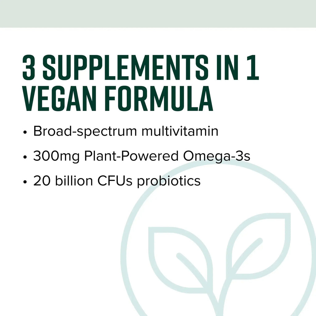 Vibrant Health, Trilogy Vegan, Probiotic Multivitamin with an Essential Blend of Omega-3 from Vegan Algal Oil, Vitamin A, B12, C, D3, E Vibrant Health Au supplements