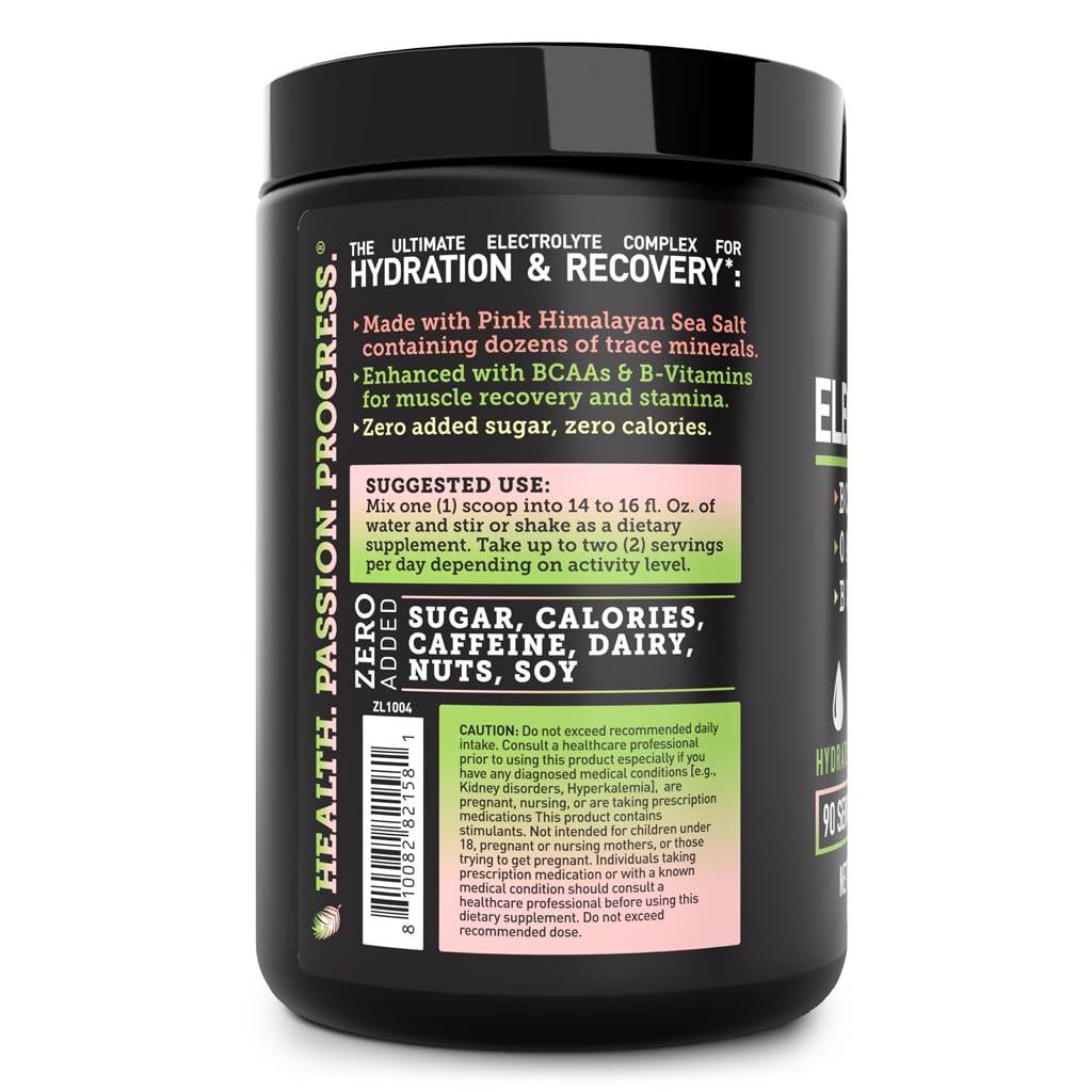 Zeal Electrolyte Powder - 90 Servings | Keto Electrolytes Powder | Zero Sugar, BCAAs, B-Vitamins | Potassium, Zinc, Magnesium