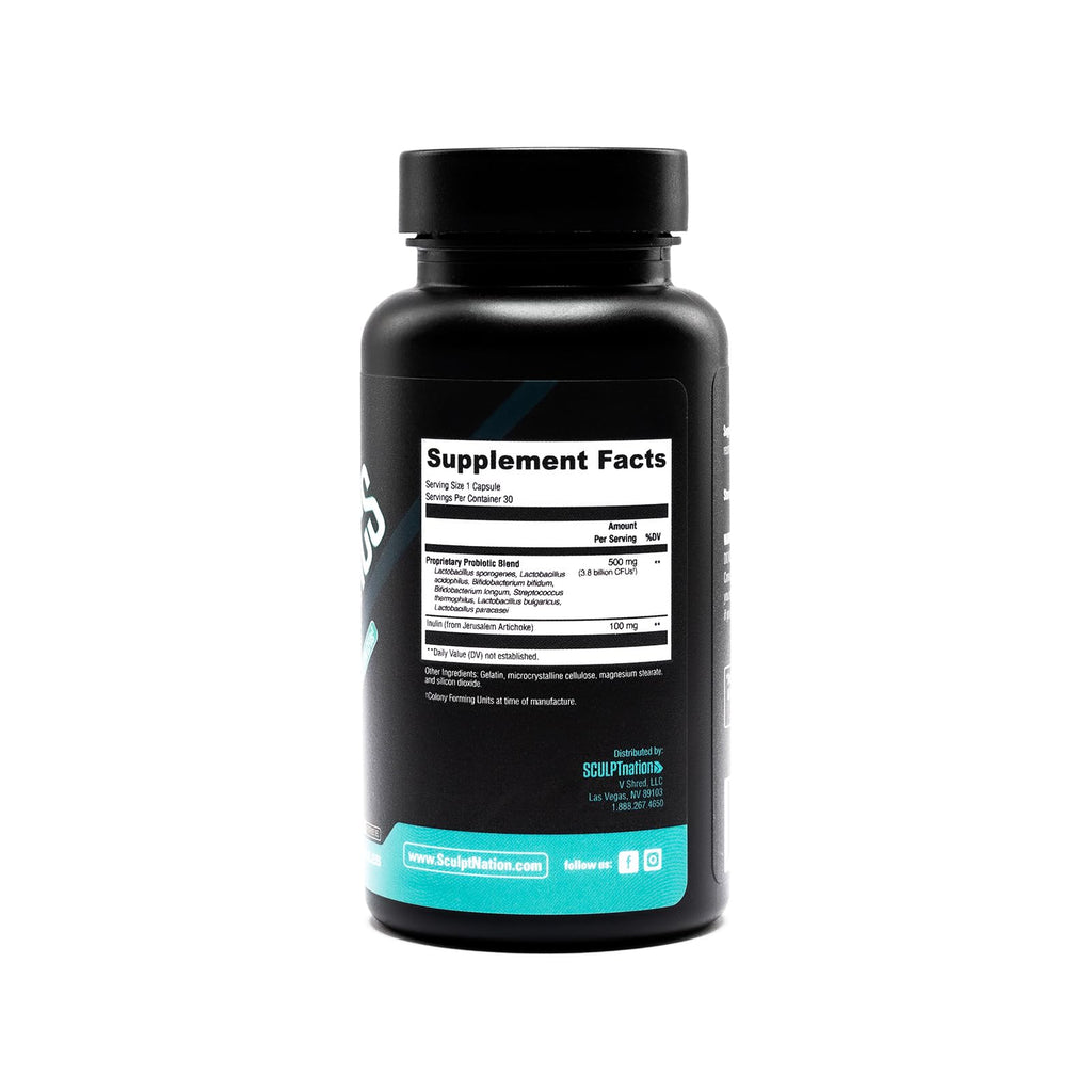Sculpt Nation by V Shred Premium Probiotics - Digestive & Gut Health Support - Helps with Occasional Constipation, Gas and Bloating - 30-Day Supply Sculpt Nation Au supplements