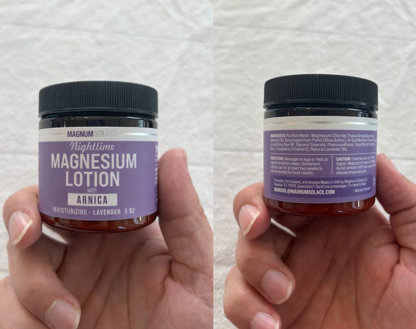 Magnum Solace Nighttime Magnesium Lotion with Arnica – Highly Concentrated Magnesium