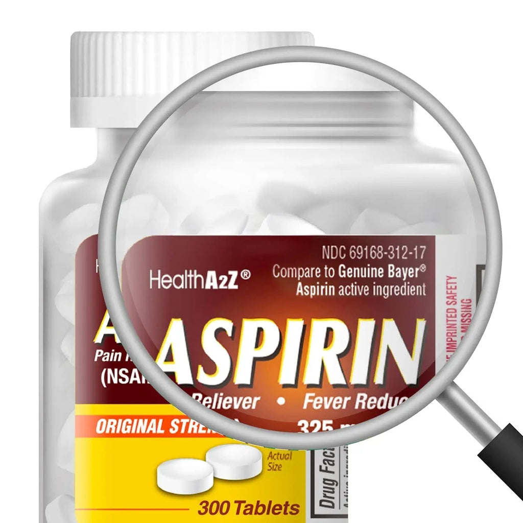 HealthA2Z® Aspirin 325mg | Uncoated Tablets |Original Strength | Pain Reliver | Fever Reducer | Compare to Bayer® Active Ingredients… (300 Counts) HealthA2Z Au supplements