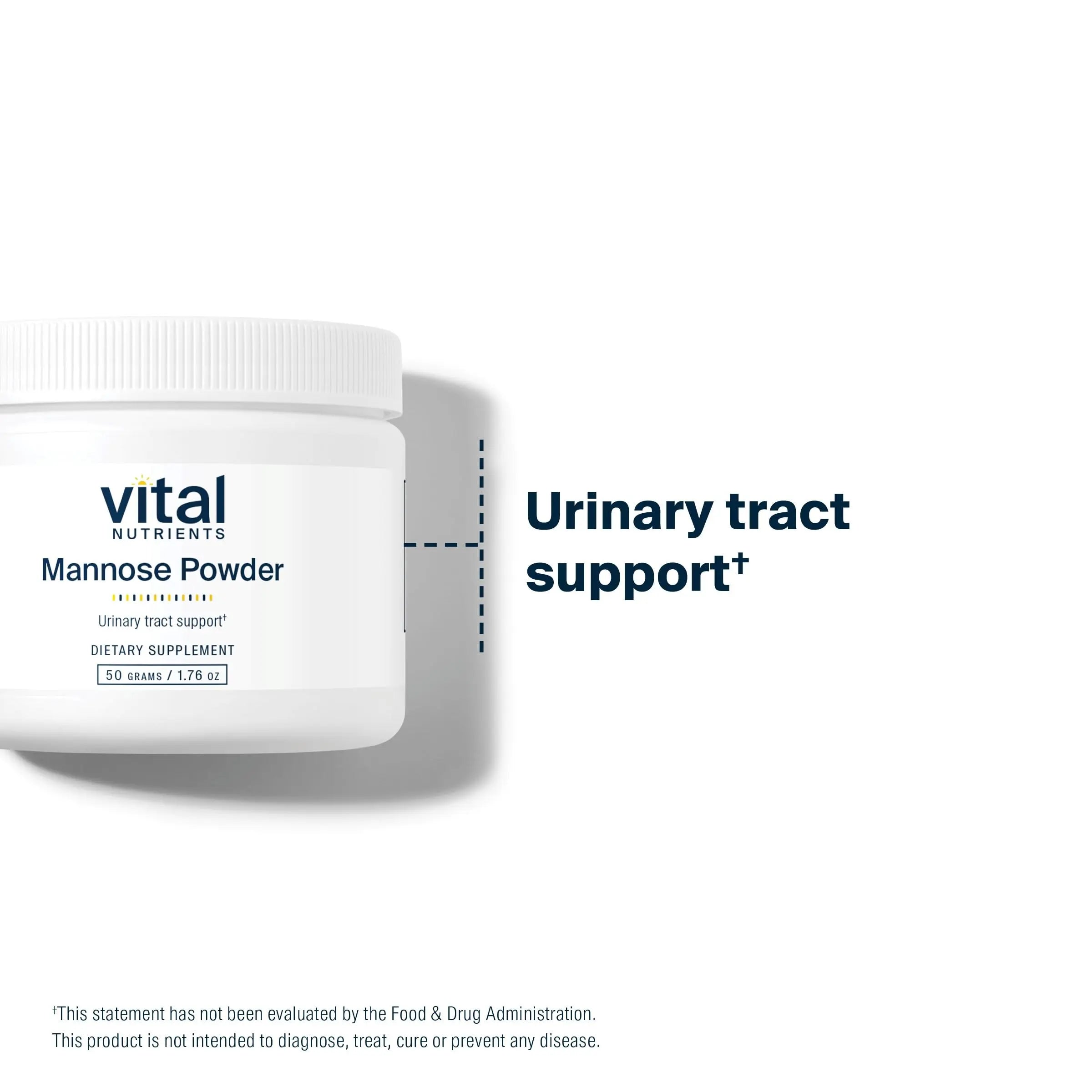 Vital Nutrients Mannose Powder 50g - Vegan D-Mannose Supplement for Urinary Tract and Bladder Support - Gluten, Dairy, Soy Free - Non-GMO - 25 Servings Vital Nutrients Au supplements