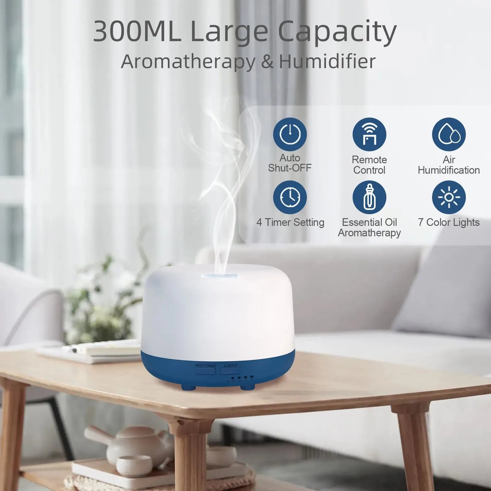Marchred 300ML Essential Oil Diffuser with Remote Control, 7 LED Color Changing Light Marchred Au supplements