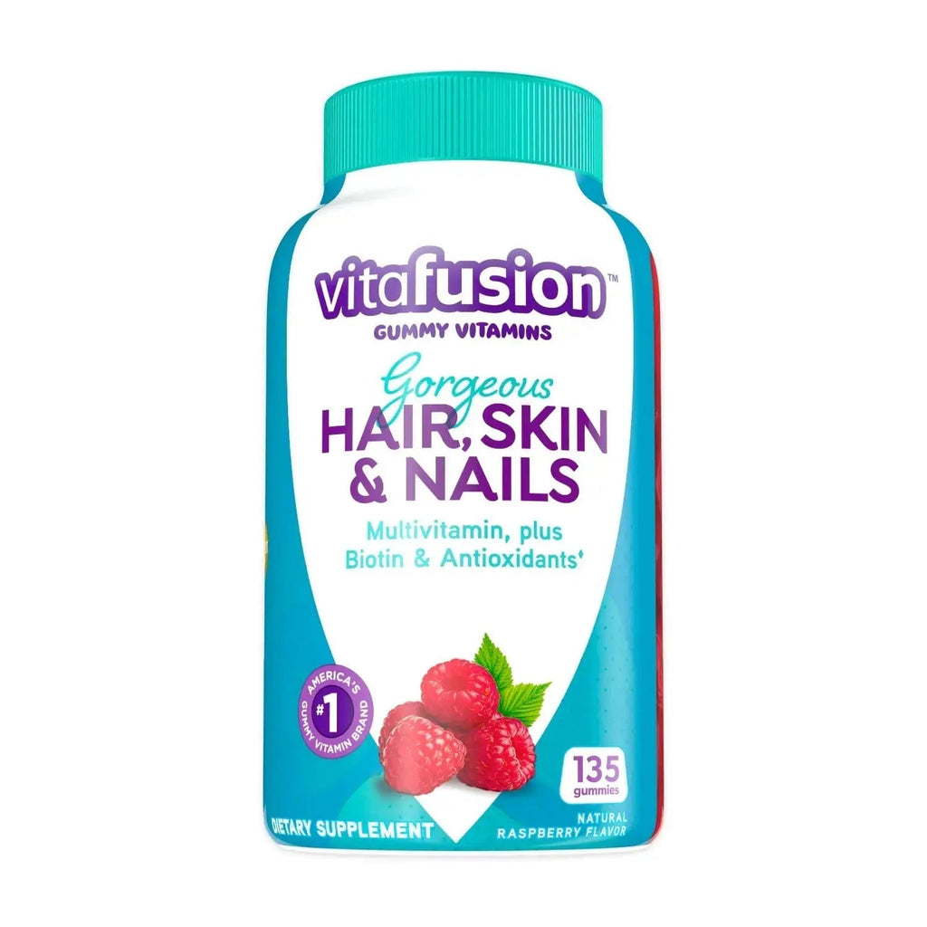 Vitafusion Gorgeous Hair, Skin & Nails Multivitamin Plus Biotin, Vitamin B12 Cherry Gummies for Energy Metabolism Support, 135ct & 90ct Vitafusion Au supplements