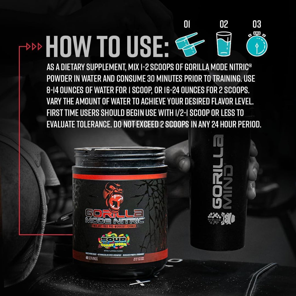 Gorilla Mode Nitric Upgraded Stimulant Free Pre-Workout – Best Tasting and Most Effective Stimulant Free Pre-Workout/Massive Pumps · Vasodilation · Power / 768 Grams (Rocket Frost)