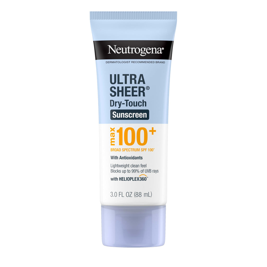Neutrogena Ultra Sheer Dry-Touch Sunscreen Lotion, Max 100+ Broad Spectrum SPF 100 UVA/UVB Protection, Lightweight