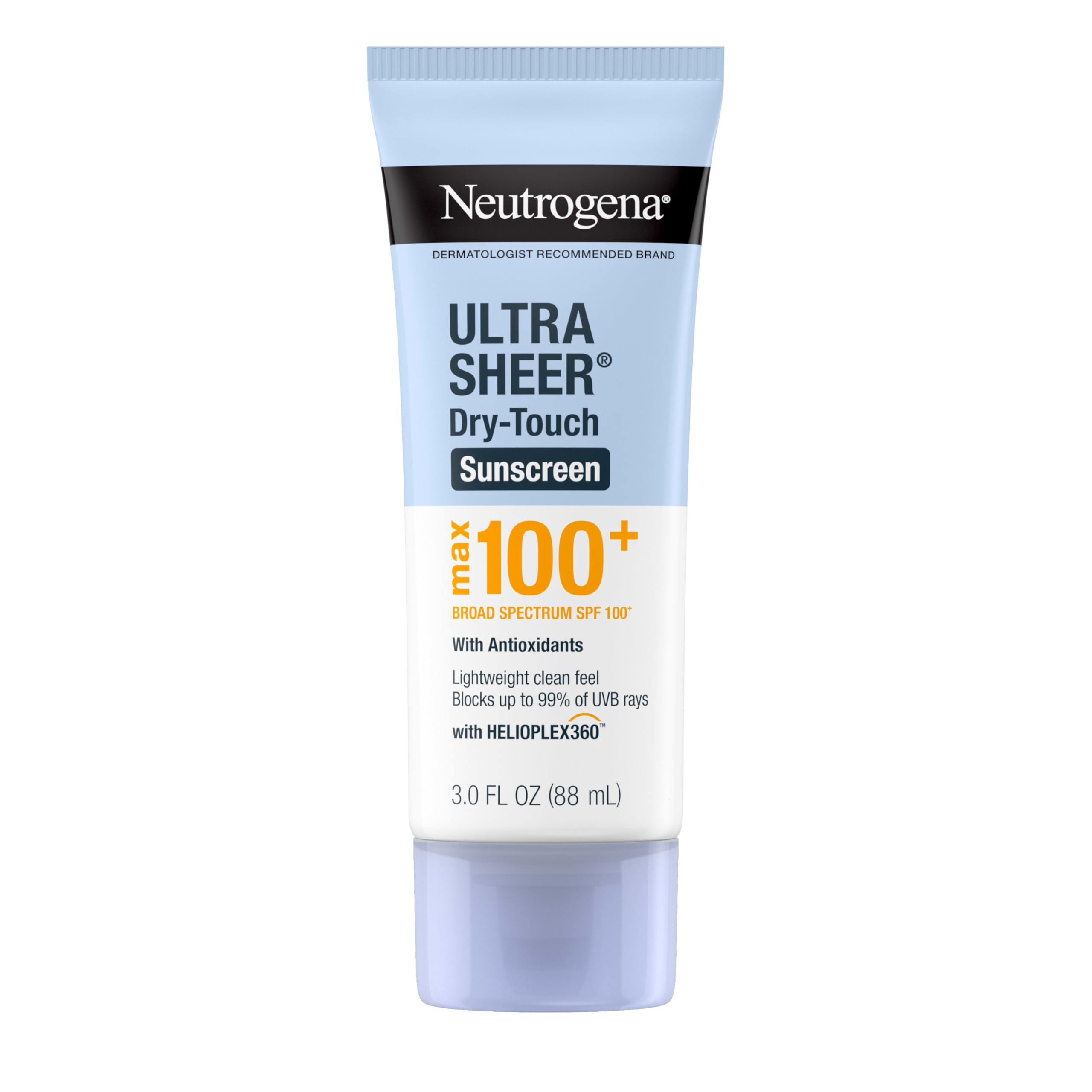 Neutrogena Ultra Sheer Dry-Touch Sunscreen Lotion, Max 100+ Broad Spectrum SPF 100 UVA/UVB Protection, Lightweight