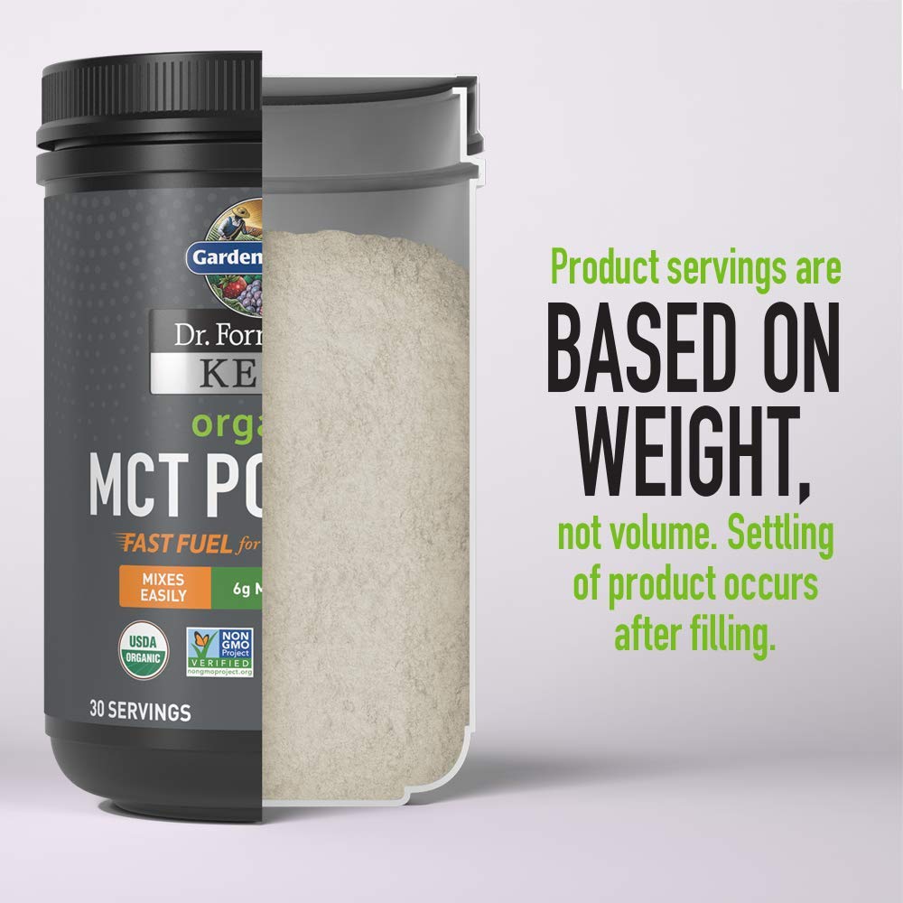 Garden of Life Dr. Formulated Keto Organic MCT Powder - 30 Servings, 6g MCTs from Coconuts plus Prebiotic Fiber & Probiotics