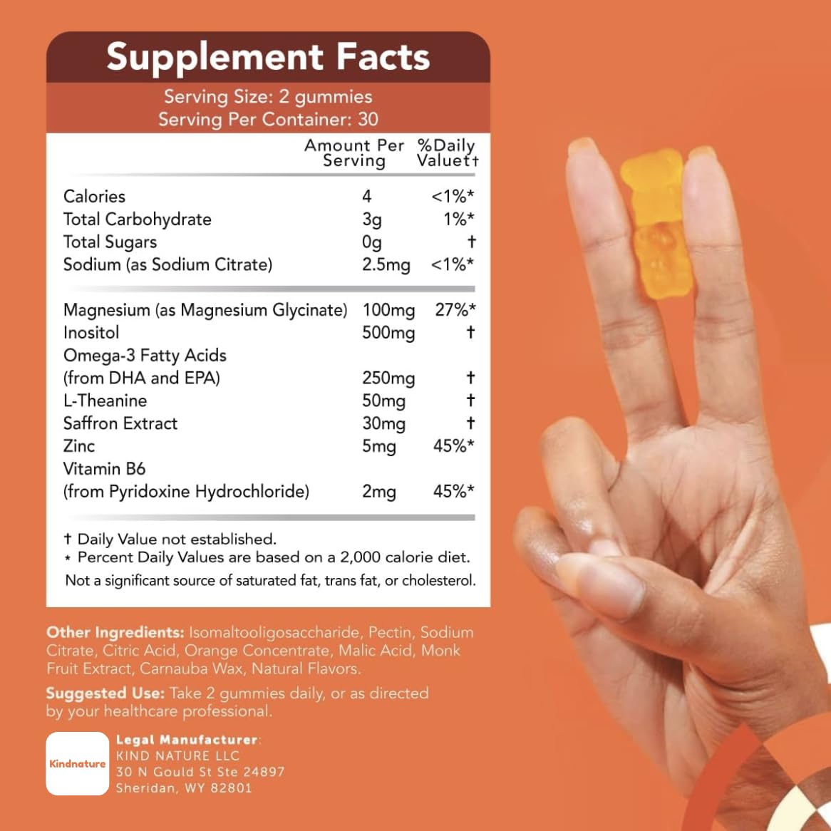 GOJOY NATURALS Kids Focus Gummies – Saffron, Magnesium Glycinate, L-Theanine & Inositol Supplement for Kids & Teens – Focus