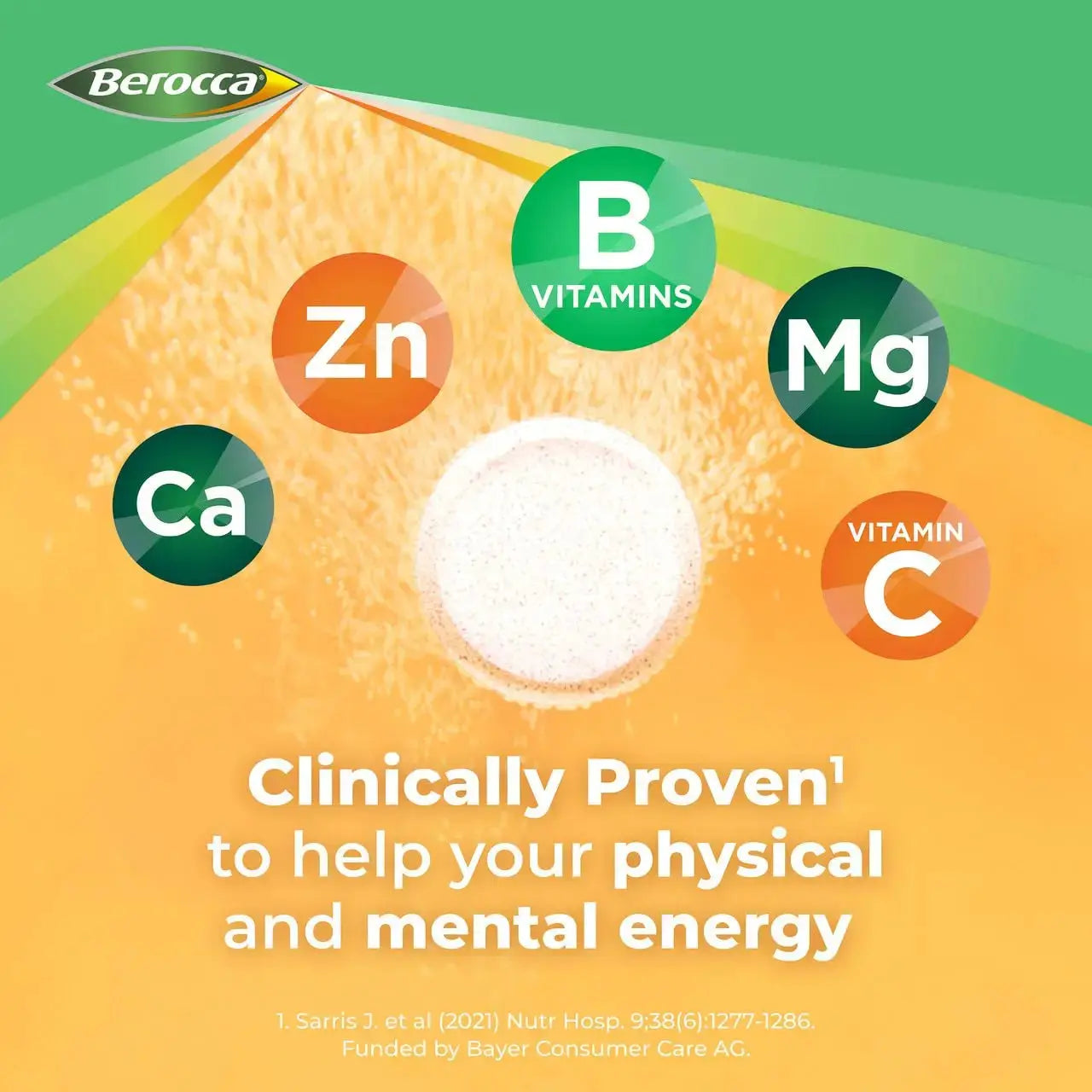 Berocca Energy Vitamin B & C Orange Flavour Effervescent Tablets 60 Pack Berocca Au supplements