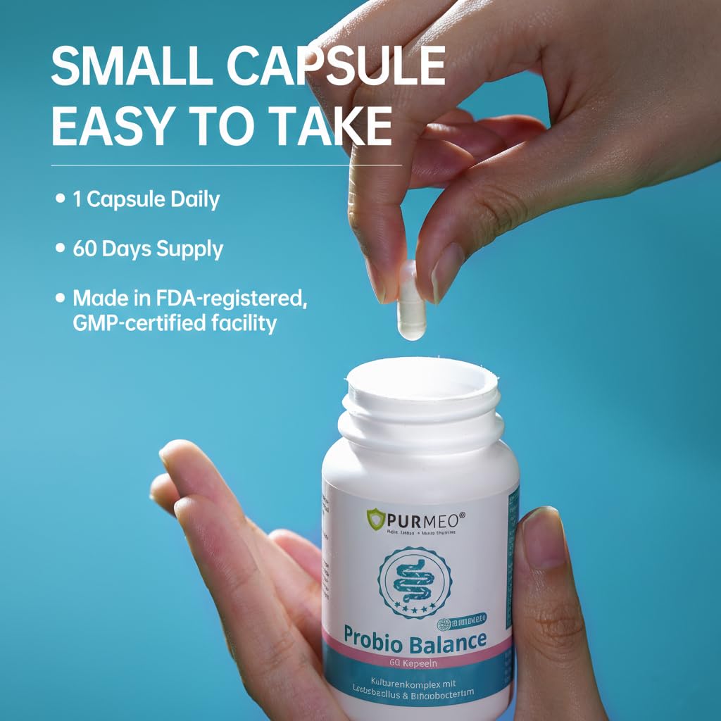 purmeo Probiotics for IBS Anti Diarrhea, Gas, Bloating - Support Immune, Digestive & Gut Health - Clinical Proven Lab4 Strains IBS-D Supplement 20 Billion CFU,