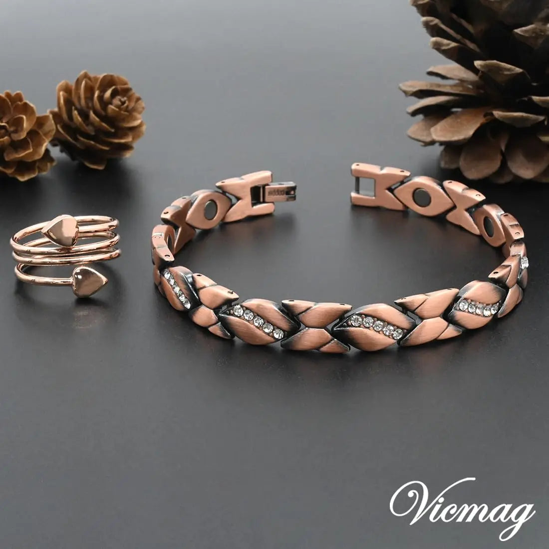 Vicmag Copper Bracelet for Women 99.9% Solid Pure Copper Valentine's Day Gift for Her with Adjustment Tool Vicmag Au supplements