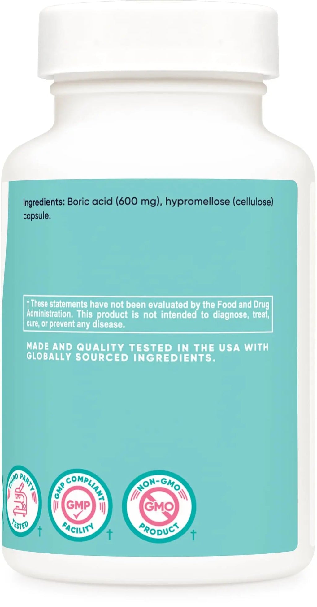 Nutricost Boric Acid 600mg, 30 Capsules - Vaginal Suppository - Non-GMO - for Women Nutricost Au supplements