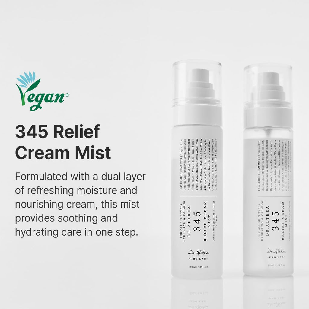 Dr.Althea 345 Relief Cream Mist | Hydrating Facial Mist with Rice Extract | Soothing Care for Sensitive Skin