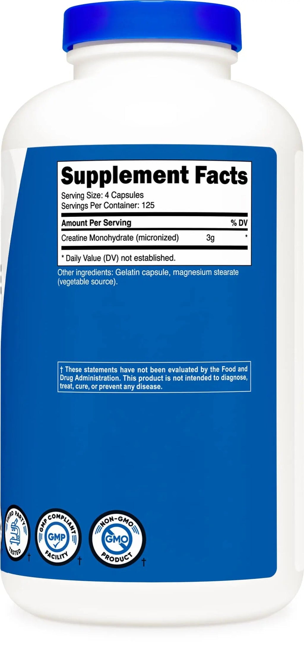 Nutricost Micronized Creatine Monohydrate 3,000mg 500 Capsules, 125 Servings Nutricost Au supplements