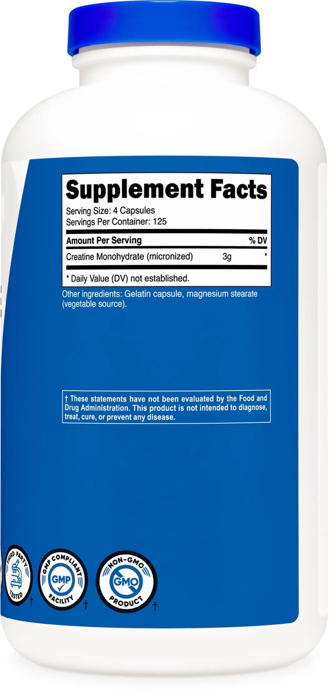 Nutricost Micronized Creatine Monohydrate 3,000mg 500 Capsules, 125 Servings Nutricost Au supplements