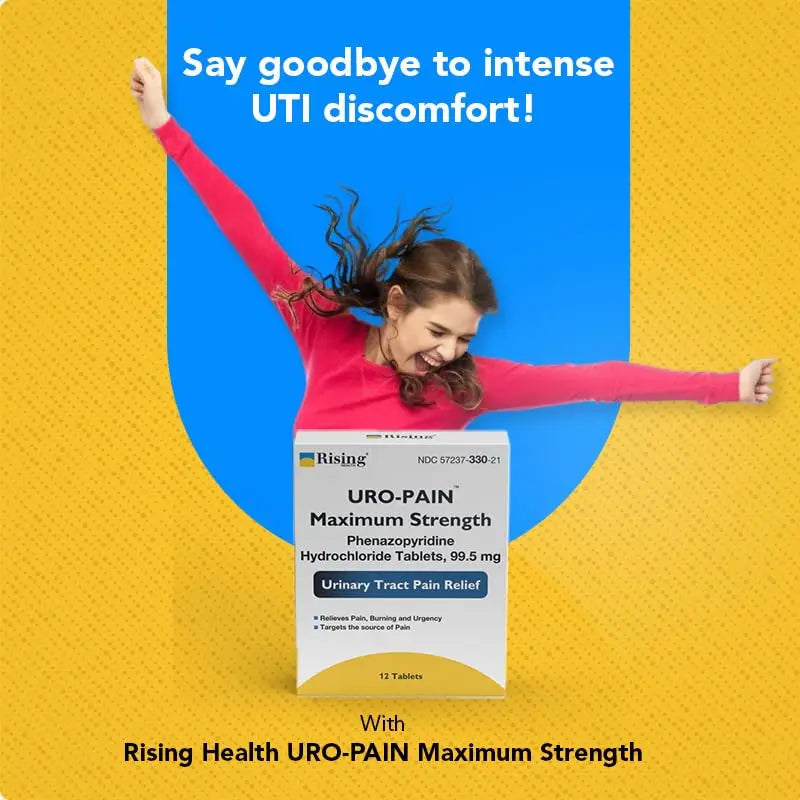 Rising Health - URO Pain Maximum Strength | Urinary Tract Pain Relief | Relief from Pain, Burning and Urgency | 24 Count Rising Au supplements
