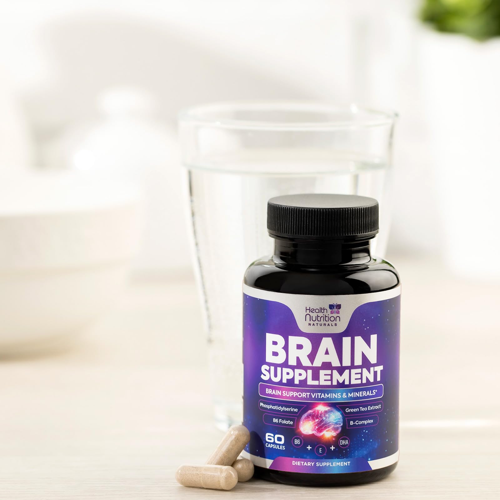 Brain Memory Supplement - 3X Strength Nootropics for Concentration, Clarity & Focus Support - Brain Health Cognitive Vitamins with Bacopa, Phosphatidylserine & DMAE 609mg, Brain Booster, 60 Capsules Health Nutrition Naturals Au supplements