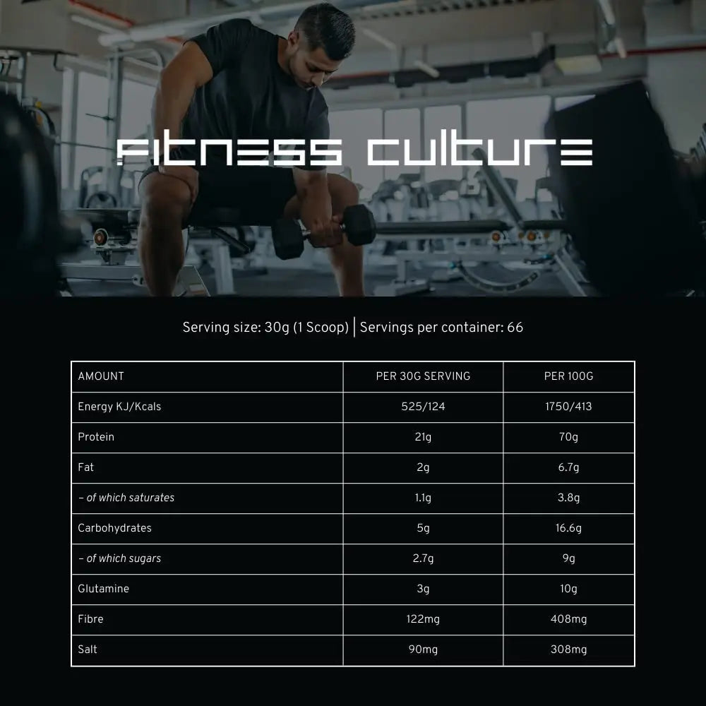 Fitness Culture Protein Plus, Whey Protein Powder with Added Glutamine, Immune and Digestive System Support Generic Au supplements