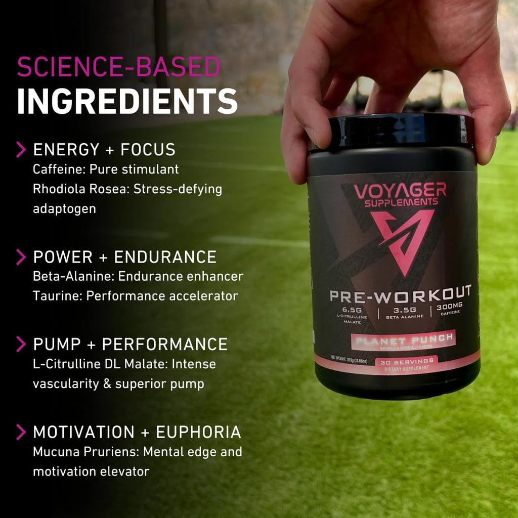 Voyager Supplements Pre-Workout Powder | Rocket Razz | Intense Pump | Maximized Voyager Supplements Au supplements