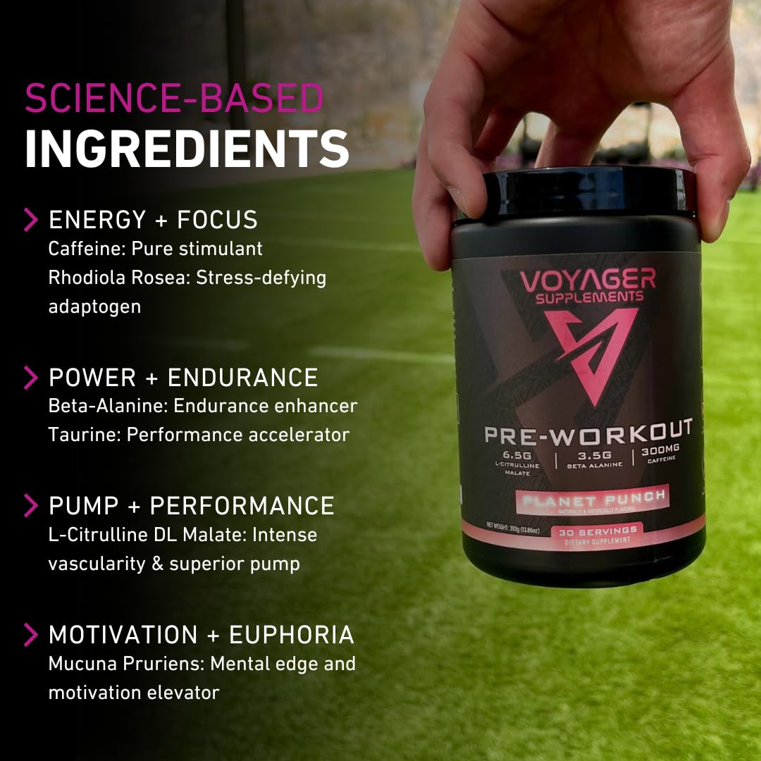 Voyager Supplements Pre-Workout Powder | Rocket Razz | Intense Pump | Maximized Voyager Supplements Au supplements