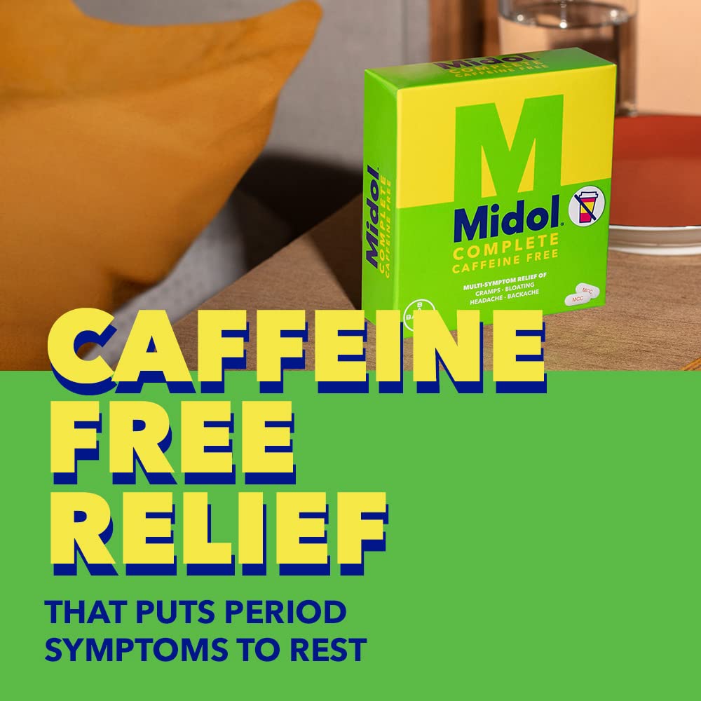 Midol Complete Caffeine Free Caplets 24ct: Midol Complete Caffeine Free Menstrual Pain Relief Caplets with Acetaminophen, Provides Headache Relief and Period Cramps Relief, 24 Count Midol Au supplements